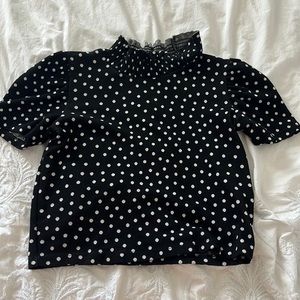 zara black and white turtleneck crop top